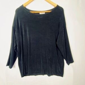 Chico's Travelers Women Long Sleeve Slinky tunic Sz 2 = L/ 12 Crew neck Stretch